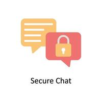 Secure Chat  vector Flat icon style illustration. EPS 10 File