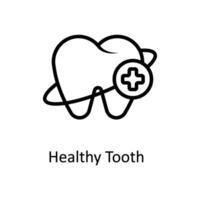 Healthy Tooth  vector outline icon style illustration. EPS 10 File