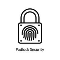 Padlock Security Vector outline icon Style illustration. EPS 10 File