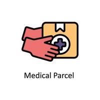 Medical Parcel  vector Filled outline icon style illustration. EPS 10 File