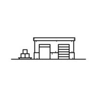 Warehouse line art style vector