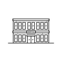 Hospital building line art style vector