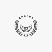 Line art bakery logo vector