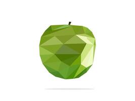 fruit illustration. Green apple abstract geometric triangle polygon art design vector