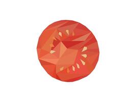 Polygonal fruit or vegetable. illustration of the inside of a tomato in low poly. Abstract design icon art vector