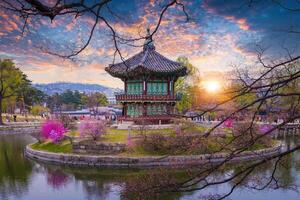 Gyeongbokgung Palace in Spring, Seoul, South Korea. photo