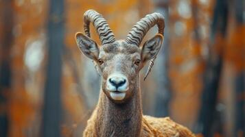 AI generated Alpine Ibex Contemplating in the Wild photo