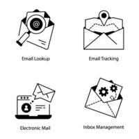 Set of Emails Linear Icons vector