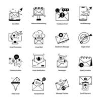 Pack of Email Advertising Linear Icons vector