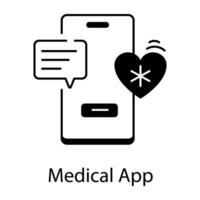 línea estilo médico icono vector