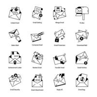 Bundle of Email Communication Linear Icons vector