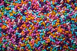 AI generated Background of colorful sprinkles, jimmies photo