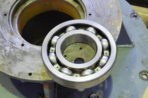 Friction bearing. Detail of an asynchronous electric motor. Repa photo