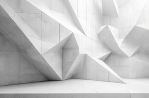 AI generated a white abstract wall with geometric shapes photo