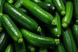 AI generated Green zucchini background photo