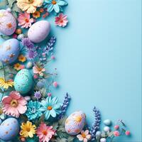 AI generated an Easter background with an easter egg frame photo