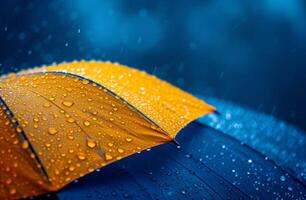 AI generated an umbrella is partially covered in raindrops photo