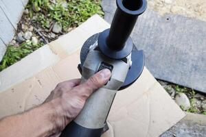 Angle grinder. Tool for working with metal photo