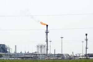 Torch system on an oil field photo