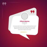 Client feedback and social media post testimonial template in simple layout vector