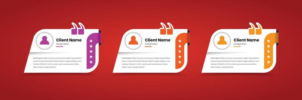 Client feedback and testimonial social media and ui card with minimal design vector