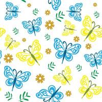 seamless butterfly pattern vector