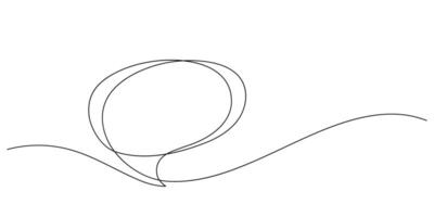 speech bubble chatting message in one line drawing continuous minimalist thin linear vector