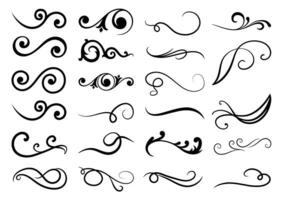 Retro Swirl Element, Swirl ornament stroke, Calligraphy swirls, Swashes swoops and swishes calligraphy vector