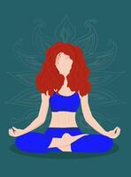 girl faceless yoga vector