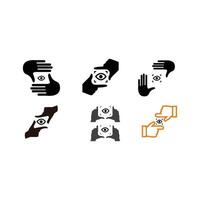 set of hand eye frame icons vector