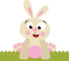 Cute rabbit sitting on garden vector