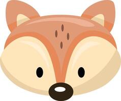 Cute fox face isolated on white vector