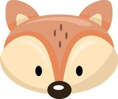 Cute fox face isolated on white vector