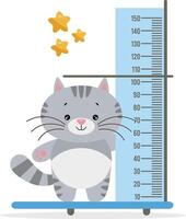 Cute cat ruler for baby growth vector