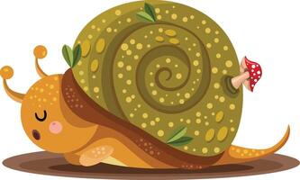 Funny cute snail sleeping isolated vector