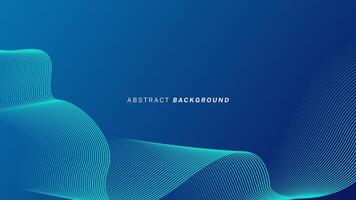 Abstract glowing wave lines on dark blue background. Dynamic wave pattern. Modern flowing wavy lines. Futuristic technology concept. Suit for banner, poster, cover, brochure, flyer, website vector