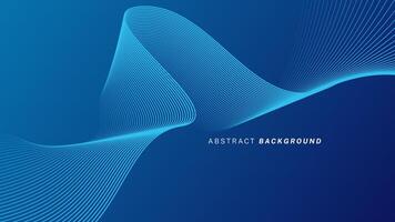 Abstract glowing wave lines on dark blue background. Dynamic wave pattern. Modern flowing wavy lines. Futuristic technology concept. Suit for banner, poster, cover, brochure, flyer, website vector