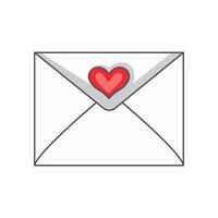 Love letter for Valentine's day isolated on white background. Vector illustration for any design.