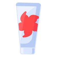 Plastic Waste Empty Cosmetic Tube Cream Flat Icon vector