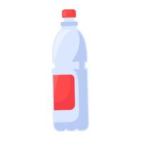 el plastico residuos cloruro de polivinilo bebida botella plano icono vector