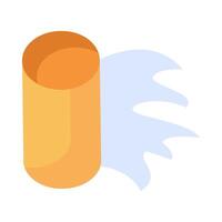Flat Roll Of Wet Paper Napkins Towels Icon vector