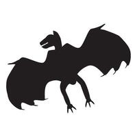 Halloween Silhouette Winged Vampire Animal Body vector