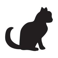 Halloween Silhouette Sitting Kitten Animal Body vector