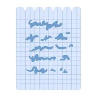 Flat Written Off Draft Checkered Sheet Paper Icon vector