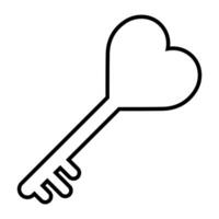 Key to love and creating family, heart shaped key vector