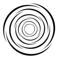 Whirlpool funnel icon, circular vortex waves, round tunnel pipe vector