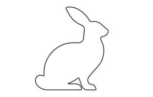 Rabbit outline. Easter Bunny. Isolated on white background. A simple black icon of hare. Cute animal. Ideal for logo, emblem, pictogram, print, design element for greeting card, invitation vector