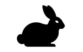 Rabbit silhouette. Easter Bunny. Isolated on white background. A simple black icon of hare. Cute animal. Ideal for logo, emblem, pictogram, print, design element for greeting card, invitation vector