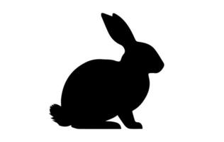 Rabbit silhouette. Easter Bunny. Isolated on white background. A simple black icon of hare. Cute animal. Ideal for logo, emblem, pictogram, print, design element for greeting card, invitation vector