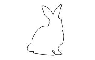 Rabbit outline. Easter Bunny. Isolated on white background. A simple black icon of hare. Cute animal. Ideal for logo, emblem, pictogram, print, design element for greeting card, invitation vector